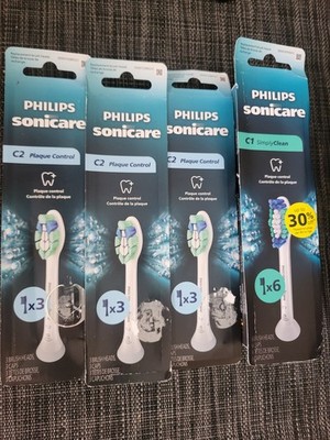 Philips Sonicare C1 & C2 Electric Toothbrush Heads Plaque Control 15 Total