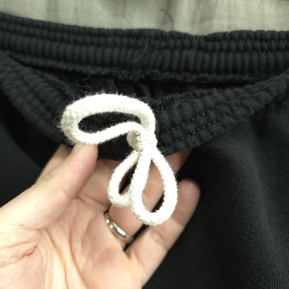 VINTAGE Jerzees Sweatpants Mens M Black Blank Fleece 90s Made In USA Gym VTG Y2K - Image 4 of 4