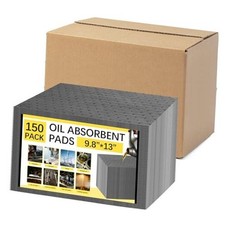 150 Pack Oil Absorbent Pads, Polypropylene oil Spill Mat 9.8 x 13 Inch Water