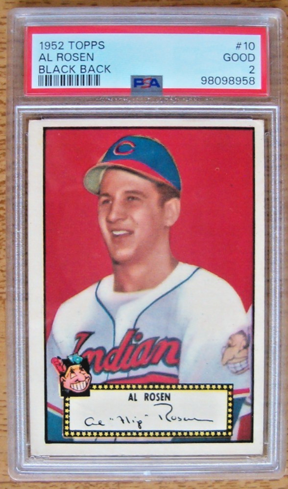1952 Topps PSA 2 Good #10 Al Rosen Black Back Cleveland Indians