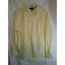 Vintage Tommy Hilfiger Striped Dress Shirt Regular Fit Long Sleeve Yellow XL