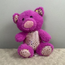 A&A Global Industries Pink Pig Plush Stuffed Animal Toy Shiny Stars 8"