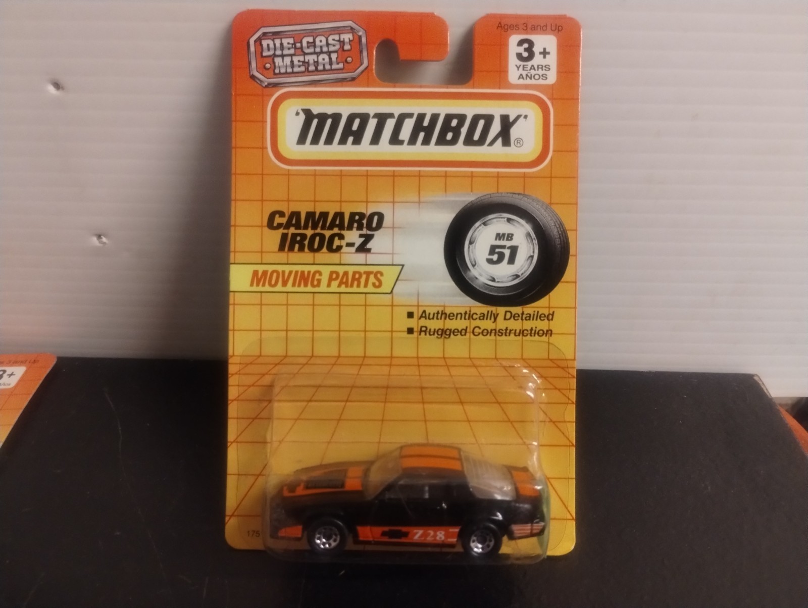 1991 Matchbox MB51 Camaro IROC-Z Black with Orange Stripe