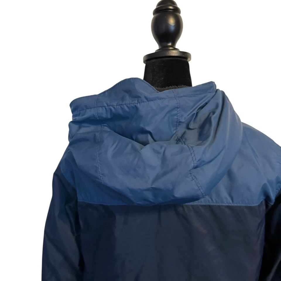 Columbia Boys Blue Full Zip Hooded Fleece Jacket with Nylon Panels Size Large - Image 3 of 4