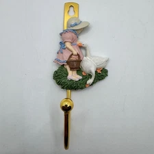 Vintage 90s Avon Gift Collection Country Notions Decorative Hook Girl with Goose