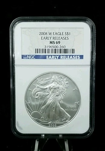 2008-W Burnished American Silver Eagle EARLY RELEASES NGC MS 69 #7300
