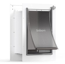 Baboni Small Pet Door for Wall, Steel Frame and Telescoping Tunnel, Lock