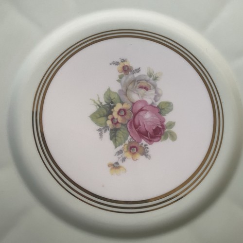 Paragon Handled Serve Cake Gold Trim Square Rose Floral Light Green 9.5” - Picture 5 of 9