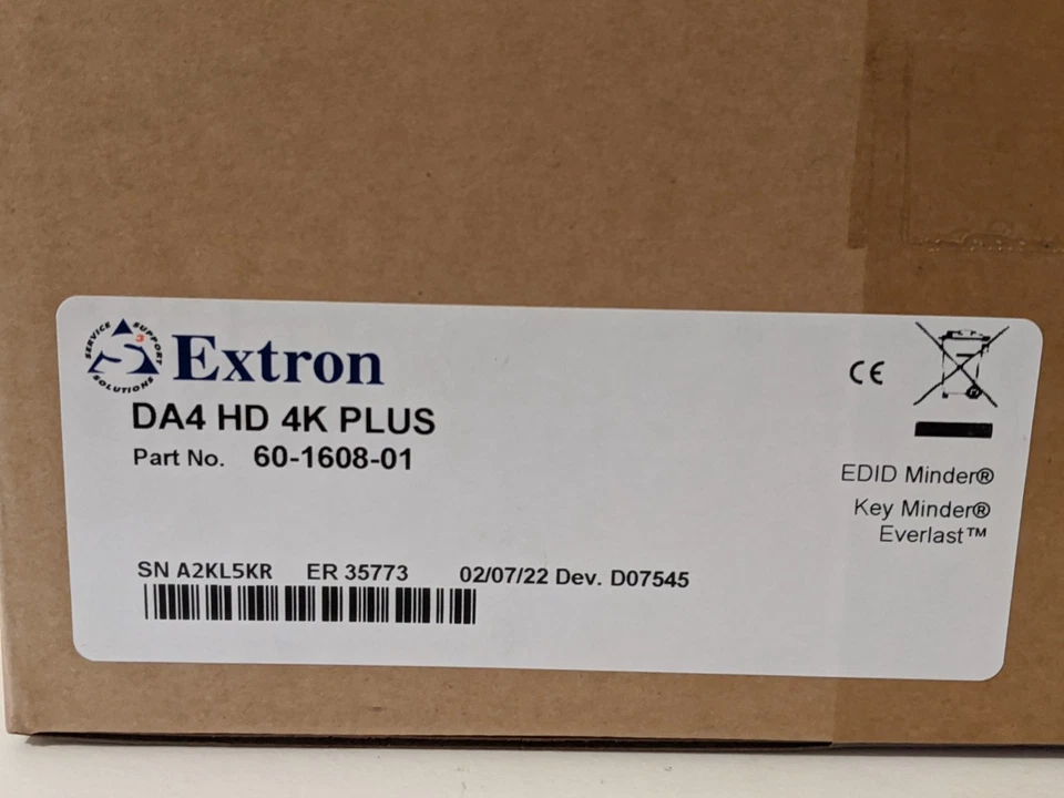 Extron DA4 HD 4K PLUS 4-Output HDMI Distribution Amplifier New In Box - Image 2 of 4