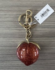NWT Coach The Summer I Turned Pretty Peach Bag Charm CBX51 Brass / Peach Multi