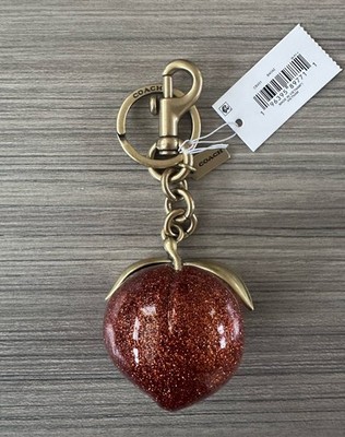 NWT Coach The Summer I Turned Pretty Peach Bag Charm CBX51 Brass