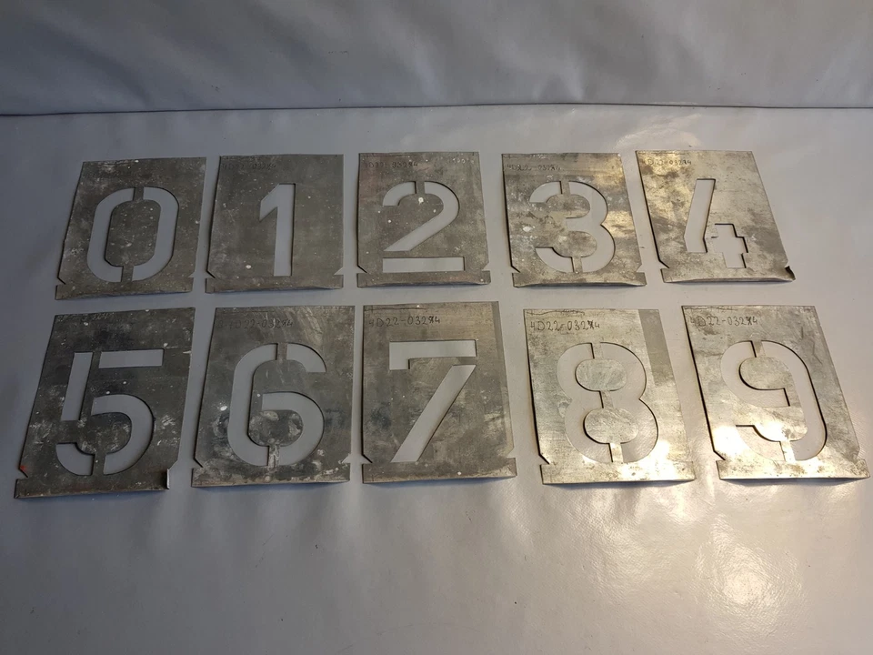 Schriftschablonen Satz Zahlen 100mm Metall Bundeswehr (P-C10) - Bild 1 von 1