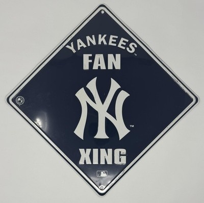 New York Yankees MLB Embossed Metal Crossing Xing Sign Indoor/Outdoor Used Good