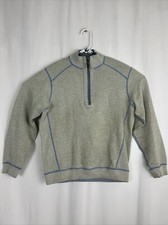 Tommy Bahama Mens Medium 1/4 Zip Reversible Pullover Sweater Long Sleeve Cotton
