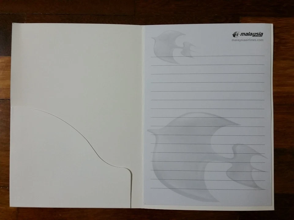 Malaysia Airlines Business Class Note Pad Aviation Flight early 2000 - Image 2 of 2