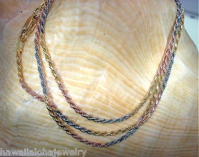 ITALIAN 14K TRICOLOR GOLD-PLATED 925 STERLING