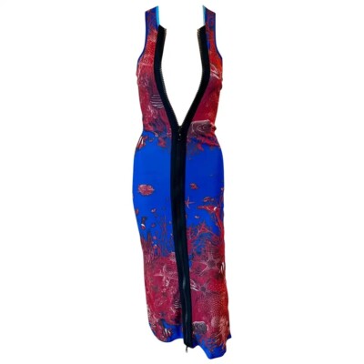 Jean Paul Gaultier Soleil S/S 1999 Sea Life Print Bodycon Zipper