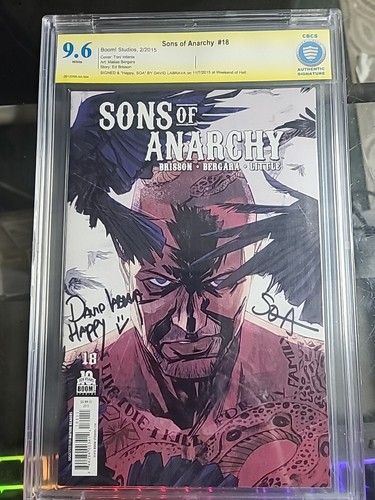 Sons of Anarchy #18 CBCS 9.6 signiert von "Happy" David Labrava 0012258-AA-004 - Bild 1 von 5