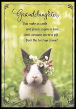 Greeting Card - Rabbit - For Granddaughter - Religious - Easter - 0169