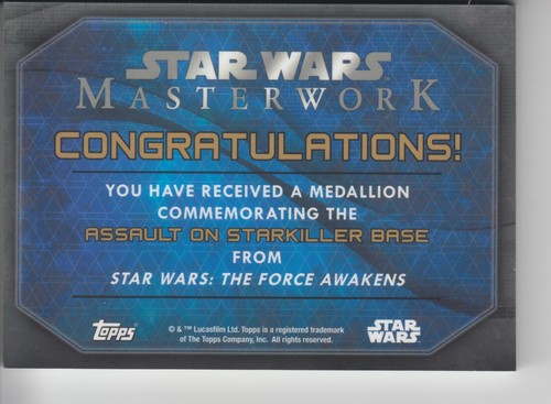 2016 Topps Star Wars Masterwork Medallian Silber Gold Sie wählen komplett Ihr Set - Bild 107 von 113