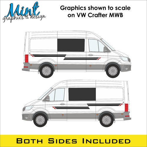 MWB SWB VOLKSWAGEN CRAFTER VW Camper MOTORHOME Decals Stickers Van Graphics 034 - Picture 3 of 4