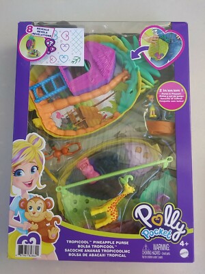Polly Pocket Polly & Lila Tropicool Pineapple Wearable Purse Compact New