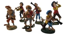 Vtg Musical Shepherd Figurines Italy 3.5 Inches Tall Nativity