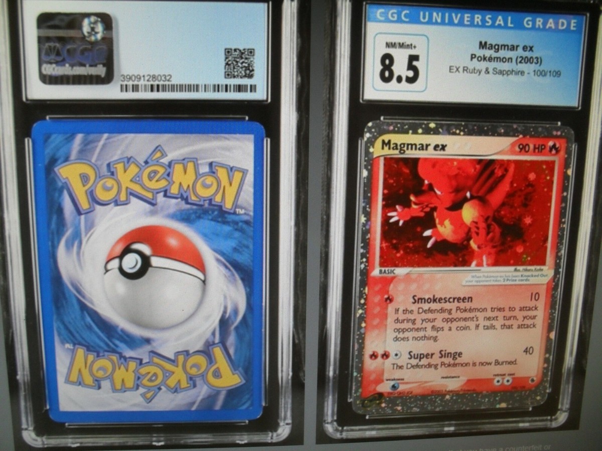 magmar ex pokemon card CGC 8.5 NM/Mint+ Magmar EX 100/109 Holo Rare Ex Ruby & Sapphire Pokemon Card