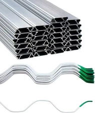 Greenhouse Wire Kit 1" x 6.5' Aluminum Channel and 6.5' Steel Wire (50 Pack)