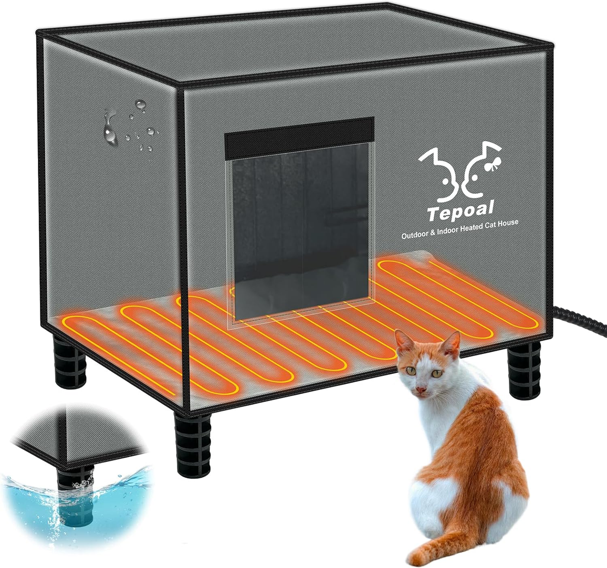 Indestructible Heated Cat House for Outdoor Cats in Winter, 100