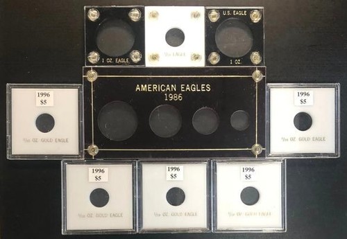 13 Modern U.S. Gold Coin Holders. Some stickers.