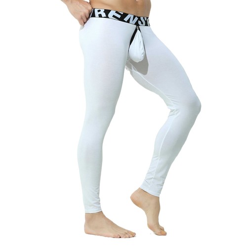 Men Sexy Thermal Long Johns Legging Pants U Convex Seperate Pouch Soft Underwear - Picture 3 of 31