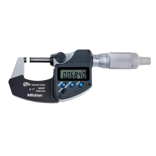 Mitutoyo 293-344-30 1 in. Digimatic Micrometer with 25 mm IP65 Ratchet Thimbl...