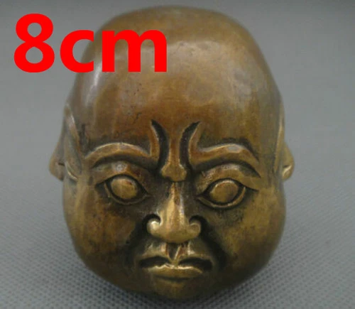8cm antique excellent old bronze carved statue 4 face Mood Buddha - Picture 2 of 7