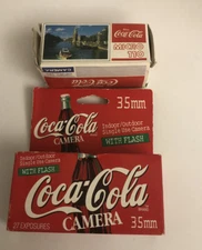 COCA -COLA VINTAGE DISPOSABLE 35 MM CAMERA WITH FLASH 27 & 110 Camera See images