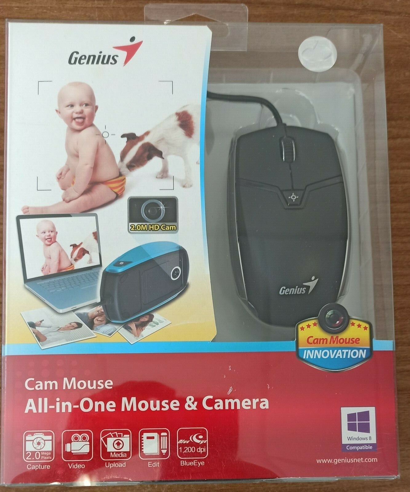 Souris et caméra filaire USB Genius Cam Mouse noire pour ordinateur
