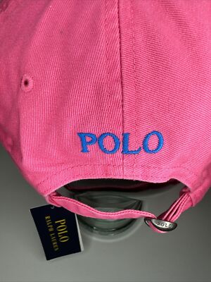 Polo Ralph Lauren Classics Pink Cap Hat Blue Pony One Size