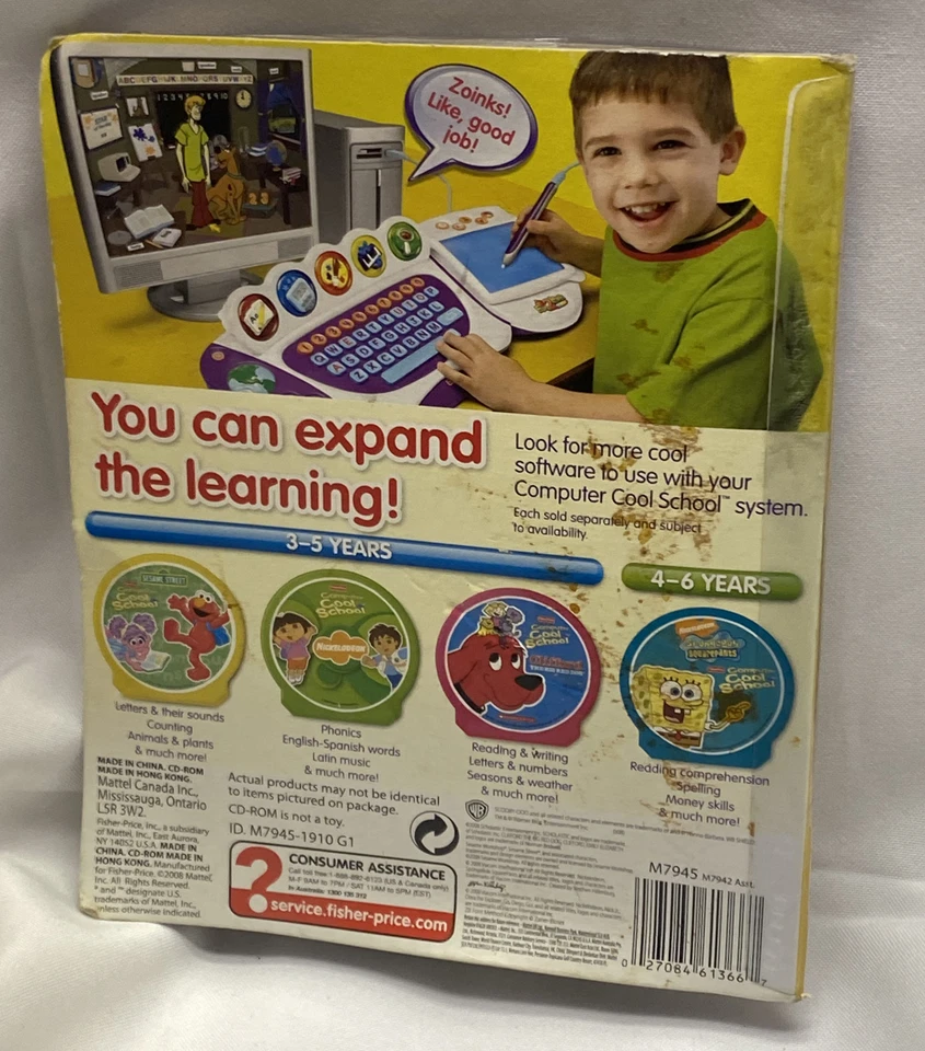 Fisher Price Computer Cool School SCOOBY DOO CD ROM 4 - 6 Years Reading Phonics - Image 2 of 2