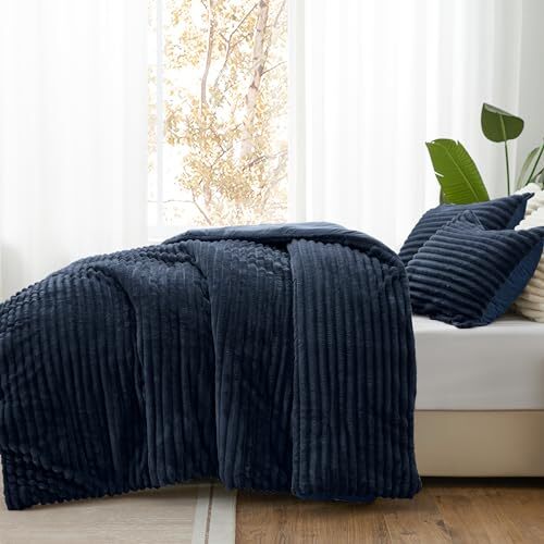 Fleece Comforter Set Super Soft & Warm Fluffy Bedding, Luxury King