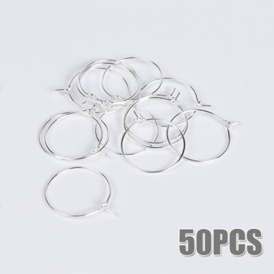 50x DIY Jewelry Making Charm Beading Hoop Loop DIY Earring Ear Wire Big Circle