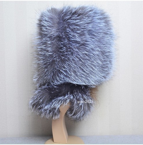 Winter Women Fur Hats&Scarves Warm Fluffy Fur Hat Scarf Knit Fur Hooded Scarf - Picture 16 of 31