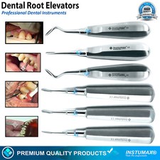 Dental Oral Surgery Root Elevators Kit Coupland Flohar Luxation Tools 6PCS SET