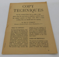 COPY TECHNIQUES Camera Photography Darkroom Booklet Pamphlet vtg