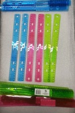 24 Pack,12 Inch Plastic Ruler. Bulk for classrooms. 3 Assorted Colors.