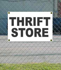 2x3 THRIFT STORE Black  White Banner Sign NEW Discount Size  Price FREE SHIP