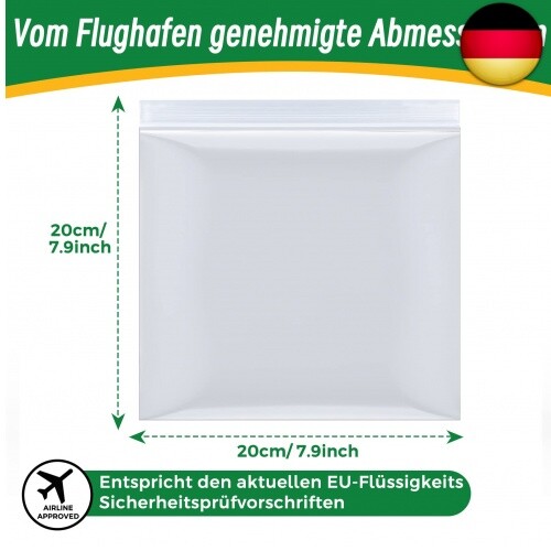 Hengxinc 12 Stück Flüssigkeiten Beutel Handgepäck Kulturbeutel Transparent 20 x - Bild 2 von 7