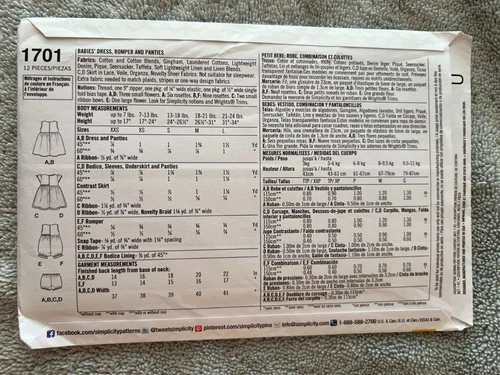 Simplicity Patterns ~ All are Baby Patterns 7-24 LBS * ~ * ~ * ~ * Listing 2428 - Picture 75 of 81