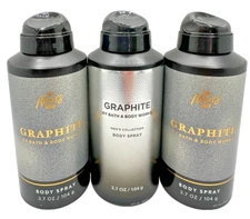 Bath & Body Works LOT of 3 Cans Men's Shop GRAPHITE Body Spray Cologne 3.7 oz