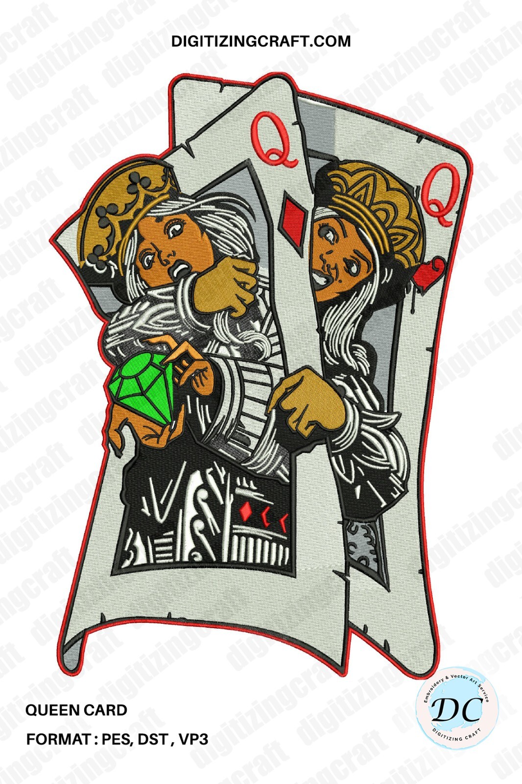 Designs For Machine,queen Cards,playing Cards Embroidery