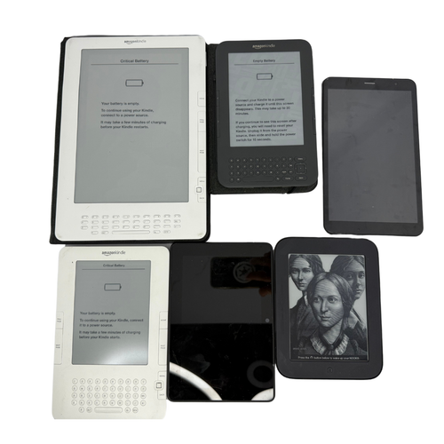 Lot of 6 E-Readers, Amazon Kindle Different Models Bundle For Parts/Repair AS-IS